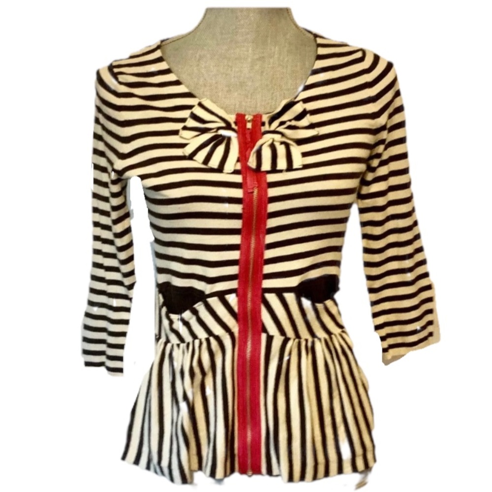 Anthropologie’s Moth Striped Peplum Sweater